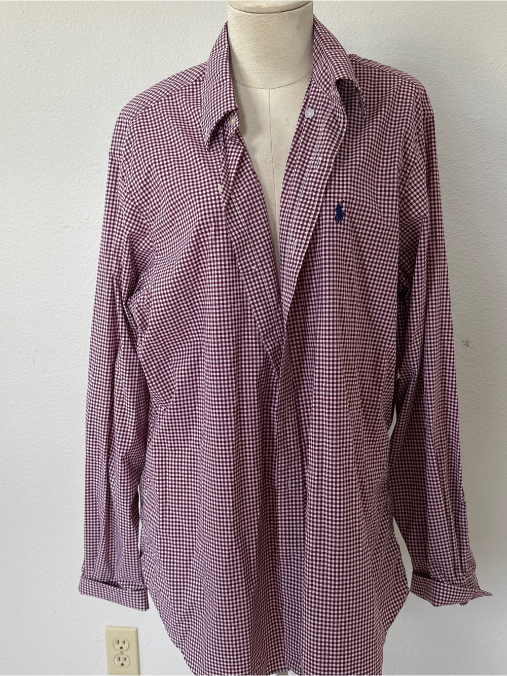 Burgundy Gingham Button Down